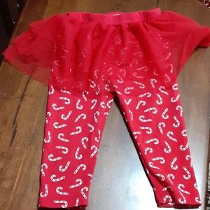 Just One You Carter's red white candy cane tutu leggings net skirt 12mo EUC…
